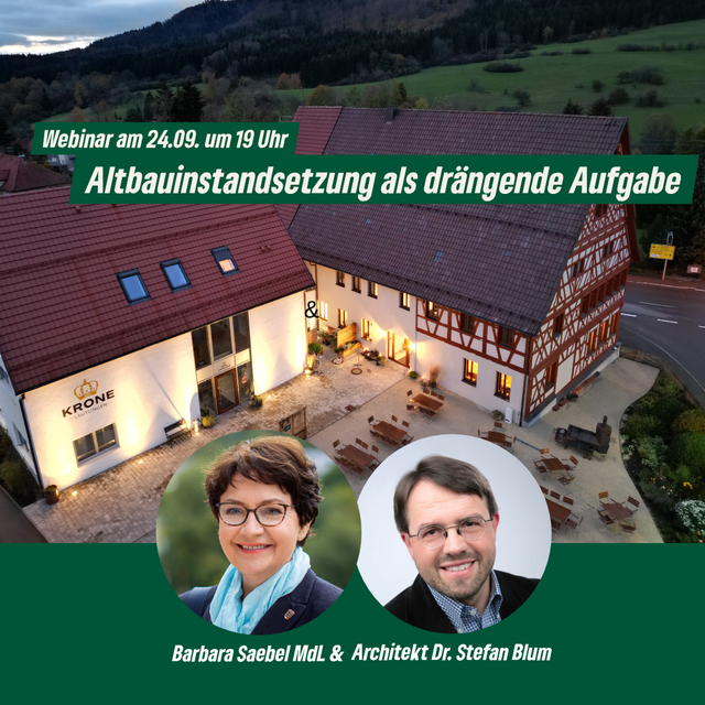 Webinar: Altbauinstandsetzung als drängende Aufgabe. Ein Blick auf die Situation im Südwesten